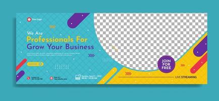 Business webinar horizontal banner template design. Very suitable for online class programs, marketing, etc. vector