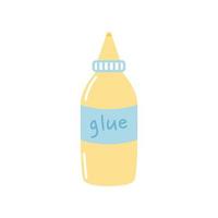 Bottle with stationery glue, vector flat illustration on white background