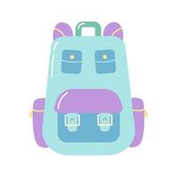 mochila escolar para niños, ilustración plana vectorial sobre fondo blanco vector