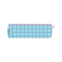 School pencil case, vector flat illustration on white background