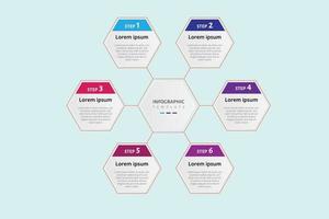 business infographic template with 6 steps vector