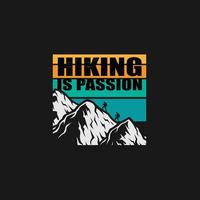 hiking typography t-shirt design vector