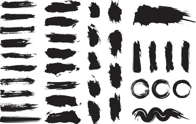 Set of Grunge brush strokes