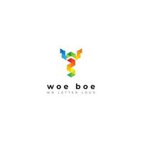 logotipo abstracto de la letra wb vector