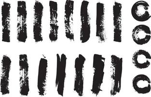 Set of Grunge brush strokes vector