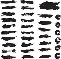 Set of Grunge brush strokes vector