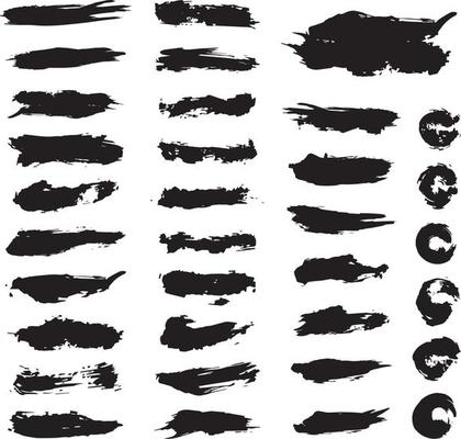 Set of Grunge brush strokes
