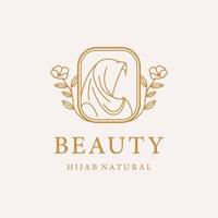 Women hijab beauty vector logo template