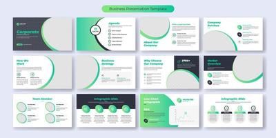 Creative business presentation slide template design set vector