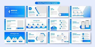 Medical presentation slide template design vector