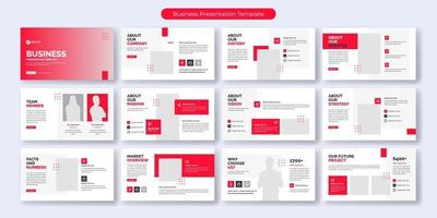 Creative business presentation slide template design set vector