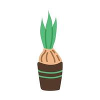 A flower bulb in a pot. Spring collection. Flat vector illustration