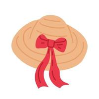 A woman's hat with a bow. Spring collection. Flat vector illustration