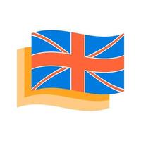 Union Jack national flag vector design element. Abstract customizable symbol for infographic with blank copy space. Editable shape for instructional graphics. Visual data presentation component