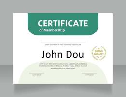 plantilla de diseño de certificado de membresía del foro. diploma vectorial con copyspace y bordes personalizados. documento imprimible para premios y reconocimientos vector
