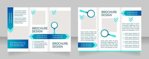 Detective agency trifold brochure template design. Zig-zag folded leaflet set with copy space for text. Editable 3 panel flyers vector