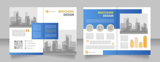 Urban policy for achieving city prosperity blank brochure design. Template set with copy space for text. Premade corporate reports collection. 4 paper pages vector