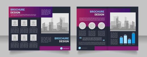 Planning of urban areas blank brochure design. Representatives photos. Template set with copy space for text. Premade corporate reports collection. 4 paper pages vector