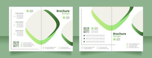 Ecology bifold brochure template design. Half fold booklet mockup set with copy space for text. Editable 2 paper page leaflets vector