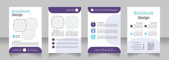 College blank brochure design. Template set with copy space for text. Premade corporate reports collection. Editable 4 paper pages vector