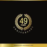 logotipo de lujo aniversario 49 años utilizado para hotel, spa, restaurante, vip, moda e identidad de marca premium. vector