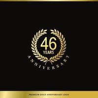 Luxury Logo Anniversary 46 Years Used for hotel, Spa, Restaurant, VIP, Fashion and Premium brand identity. vector