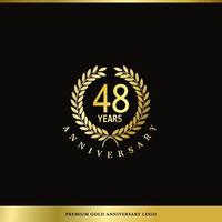 logotipo de lujo aniversario 48 años utilizado para hotel, spa, restaurante, vip, moda e identidad de marca premium. vector