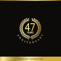 logotipo de lujo aniversario 47 años utilizado para hotel, spa, restaurante, vip, moda e identidad de marca premium. vector