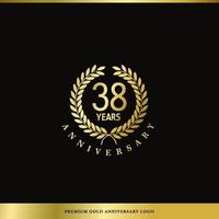 Luxury Logo Anniversary 38 Years Used for hotel, Spa, Restaurant, VIP, Fashion and Premium brand identity. vector