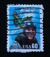 Sidoarjo, Jawa timur, Indonesia, 2022 -  philately with the theme of an illustration of a male pilot photo