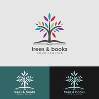 Book Tree Vector Logo Stock Vector