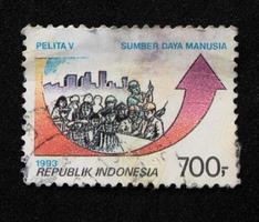 Sidoarjo, Jawa timur, Indonesia, 2022 -  philately with the theme of human resources illustration photo