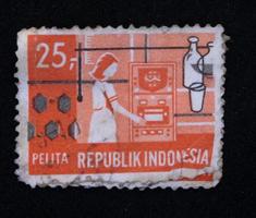 Sidoarjo, Jawa timur, Indonesia, 2022 -  philately with the theme of factory employee illustration photo