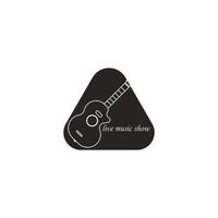 Diseño de símbolo de ilustración de vector de logotipo de guitarra