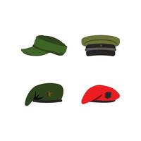 icono de sombrero militar vector