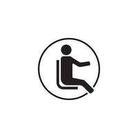 person sitting icon vector