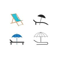 icono de silla de playa vector