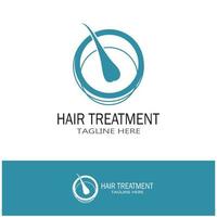 Hair treatment logo hair transplantation logo vector image design illustration