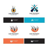 Hair treatment logo hair transplantation logo vector image design illustration