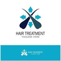 Hair treatment logo hair transplantation logo vector image design illustration