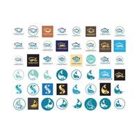 Fish abstract icon design logo template,Creative vector symbol of fishing club or online shop.