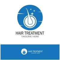 Hair treatment logo hair transplantation logo vector image design illustration