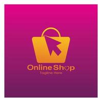 e-commerce logo shopping bag and online shopping cart and online shop logo design with modern concept vector