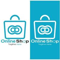 e-commerce logo shopping bag and online shopping cart and online shop logo design with modern concept vector