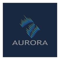 plantilla de vector de ilustración de icono de diseño de logotipo de aurora