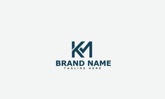 KM Logo Design Template Vector Graphic Branding Element.