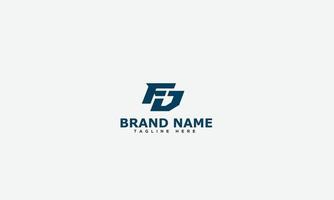 FD Logo Design Template Vector Graphic Branding Element.