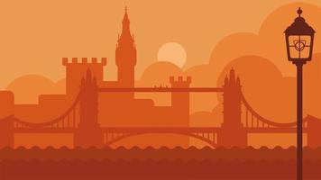 London uk landscape with castle and river vector