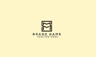 SM Logo Design Template Vector Graphic Branding Element.