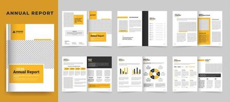 plantilla de folleto de informe anual de negocios o diseño de diseño de folleto corporativo y perfil de empresa vector